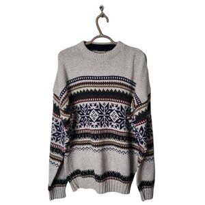 Vintage Fieldmaster Men's Sweater XL Faire Isle Pullover Made in USA